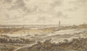 Panorama met de stad Rhenen